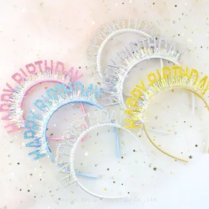 Adult Silver Birthday Tiaras - Glitter Headbands for Women's Party Decor Supplies thumbnail-2