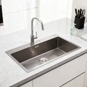 Premium 304 Steel Kitchen Sink + Full Fitting Kit for Home Use thumbnail-3