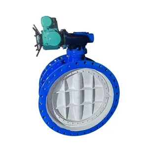 Manufacturer Direct Sales Electric Double Eccentric Flange Butterfly Valve Soft Seal Butterfly Valve thumbnail-1