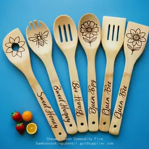 Bamboo Utensil Set Cavred Bamboo Wood Utensils,bamboo Kitchen Tool for Sale thumbnail-1