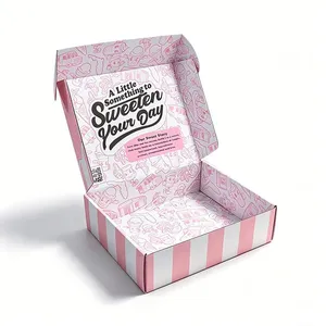 Foldable Paper Packaging Mailer Pink Box thumbnail-1
