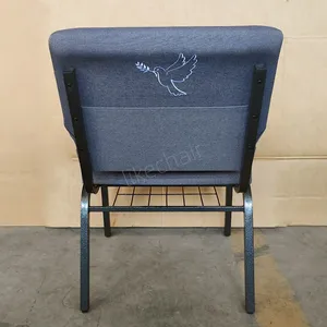 Wholesale Modern Style Stackable Metal Steel Tube Armrest Padded Auditorium Chair Church Pew for Hotels Dining Theaters thumbnail-4