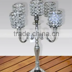 Cast Aluminium Crystal Candelabra thumbnail-1