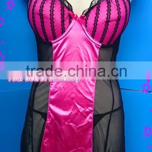 Mesh & Satin Lingerie Set, Sexy Babydolls thumbnail-1