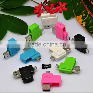 New Style 2 in 1 USB 2.0 OTG Card Reader Adapter ,SD TF Card Reader For Android Phones thumbnail-1
