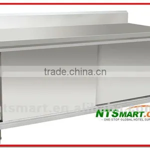 Stainless Steel Kitchen Work Table With Backsplash thumbnail-1
