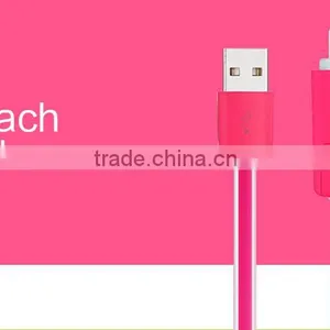 BENKS Jelly Series 2in1Reversible USB Cable for Ios and Android Mobile Phone Blue Light Indicator Sync and Charging 1m Cable thumbnail-5