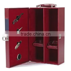 Exquisite Design Top Quality Leather Wine Carry Case thumbnail-3