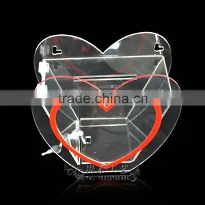 GH-RJ014 Heart Shape Acrylic Donation Box ,Durable Acrylic Donation Box Quality Choice thumbnail-1