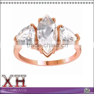 China Jewelry Sterling Silver White Cubic Zirconia 3 Stone Ring Design thumbnail-1