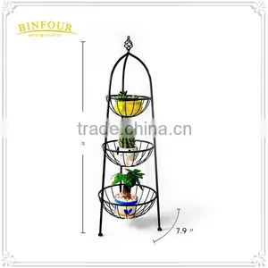 3 Tier Metal Display Sundries Stand Fruit Basket for Home Deco thumbnail-2