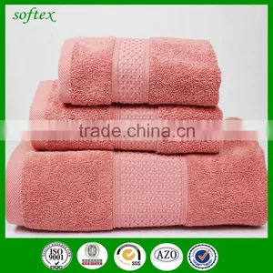 China Hot Sale Bulk Cotton Solid Color 3 Pcs Set Hotel Bath Towels Wholesale thumbnail-3