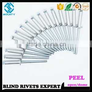 HIGH QUALITY OPEN END FACTORY BUTTON HEAD AL/ST PEEL BLIND RIVETS thumbnail-6