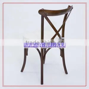 Solid Wood Wedding Dinning Stackable Cross Back Chair thumbnail-1