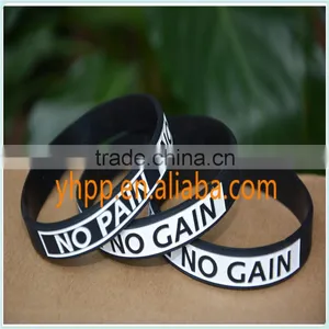 Custom Motivational NO PAIN NO GAIN Silicone Wristbands Bracelet thumbnail-2