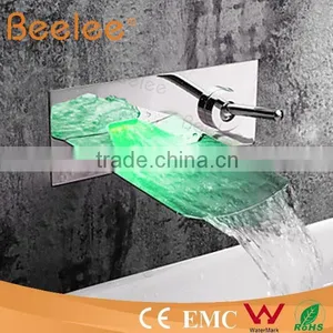Wall Mounted Glass Bathroom Basin Faucet Tap With LED thumbnail-2