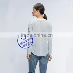 2015 China Supplier Custom Fashion Long Sleeve Women Printing t Shirt Wholesale thumbnail-3