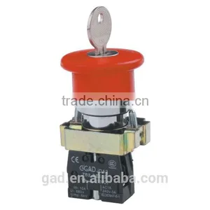GB2-BS142 CNGAD Red With Key Mushroom Switch Push Button thumbnail-1