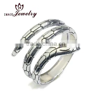 925 Silver cz Snake Ring, Thin Snake Shape Ring thumbnail-1
