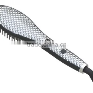 Fast Heating Electric Hair Brush , Ceramic Straightening Brush thumbnail-2