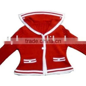 New Girls Red Wool Cardigan thumbnail-1