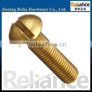 Grooving Yellow Zinc Plated Full Threaded Slotted Pan Head Machine Screw With Different Size Are Available thumbnail-1