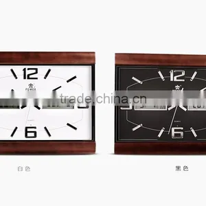 Unique LCD Wall Clock,Time/Date/Temperature LCD Clock,Varnish Wooden Case thumbnail-1
