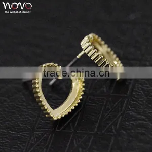 Top Quality Brass Jewelry Heart Brass Cuff Earring thumbnail-1