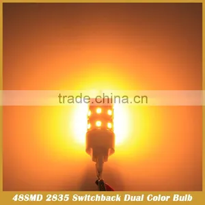 3157 48SMD 2835 LED Dual Color Switchback Turn Signal 1157 White Amber thumbnail-5