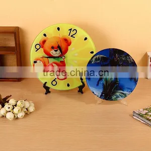 Round Shape Sublimation Glass Photo Frame With Clock thumbnail-1