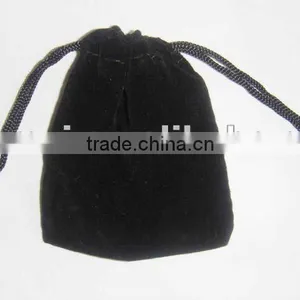 Soft Drawstring Black Velvet Bags thumbnail-1