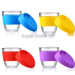 8oz 12oz 16oz Custom Reusable Plastic Tritan Classic Coffee Tumbler Travel Mugs Water Cups With Silicon Sleeve and Lid thumbnail-1