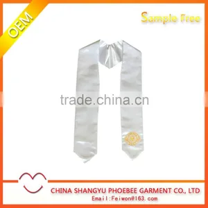 Embroidery White Graduation Stoles Wholesale thumbnail-1