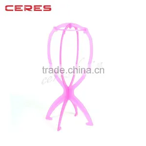 Hot Selling Stronger Plastic Wig Display Stand Frame Folding Display Wig Stand For Wigs thumbnail-1