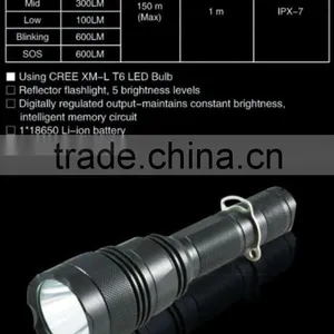 F18 High Power Best T6 Police Rechargeable Long Range Small Flashlight thumbnail-4