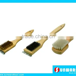 Wooden Cleaning Brush,BBQ Cleaning Brush,with Vanished Wooden Handle thumbnail-1
