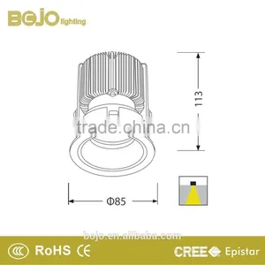 6w 9w 13w Led Spot Light With Black Anti-glare Inner Ring thumbnail-4