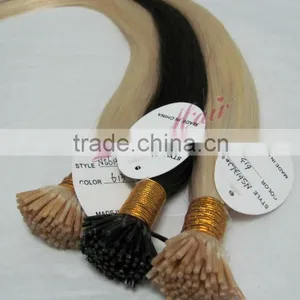 2015 100% Most Beautiful Unprocessed Grade 6A Double Weft Indian Cheap I- Tip Hair Extension thumbnail-1