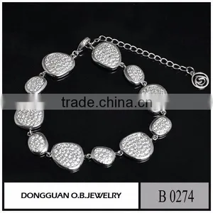White Gold Plated Clear Zircon Office Lady Style USD Bracelet thumbnail-1
