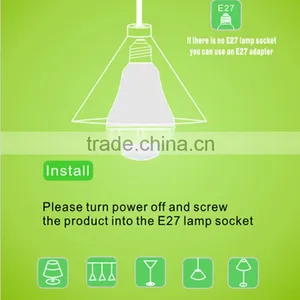 Smart Bluetooth LED Light Bulbs Wireless Control Speaker Smart Music Audio Speaker LED RGB Color Bulb Light Lamps thumbnail-4