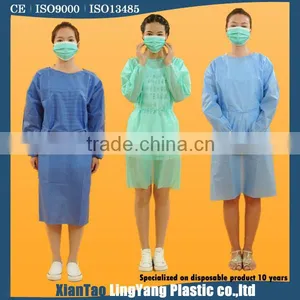Cheap PP Nonwoven Medical Supply Surgical Disposable Hospital Gown thumbnail-1