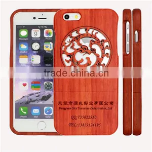 Cutomerized Logo Dragon Circle Engrave Wood Phone Case TWO PARTS for Iphone 5/5s/6/6/6+ thumbnail-1