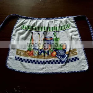 Blue Check Border Pigment Printing Waist Apron in Roll Terry Cotton Towel thumbnail-1