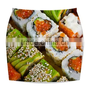 Cheap Price Skirt For Women Polyester and Spandex Sushi Print Skirt N20-17 thumbnail-2