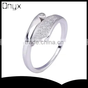 925 Sterling Silver Unique Thin Tie Shaped Ring With Zircon thumbnail-1