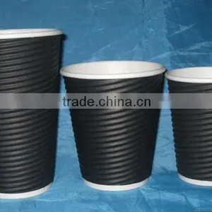2016 Simple Nice Ripple Wall Paper Coffee Cups From Factory thumbnail-2