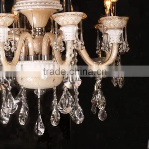 Modern Brown Candle Chandelier Lamp With 8 Light thumbnail-6