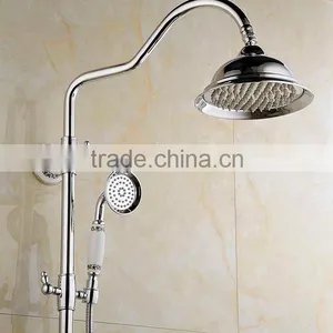 2015 New Arrival Luxury Wall Mounted Big Round Bath Hidden Shower Faucet Set With Ceramic Hand Shower & Base thumbnail-2