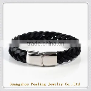 New Style Magnetic Bracelet Make Braided Leather Bracelet for Men thumbnail-1