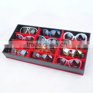Chinese Factories Wholesale Custom 12 Slot Glasses Box, Leather Black Beautiful Display Box thumbnail-4